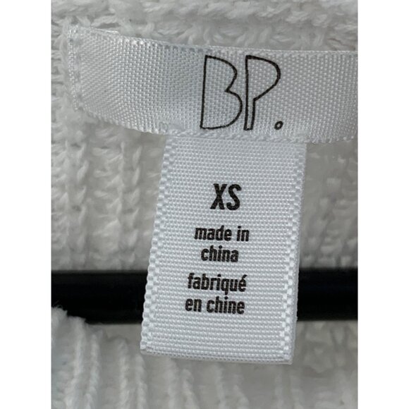 BP Brass Plum White Distressed White Knit Sweater Cold Shoulder  XS/S EUC 7417 - Picture 3 of 7